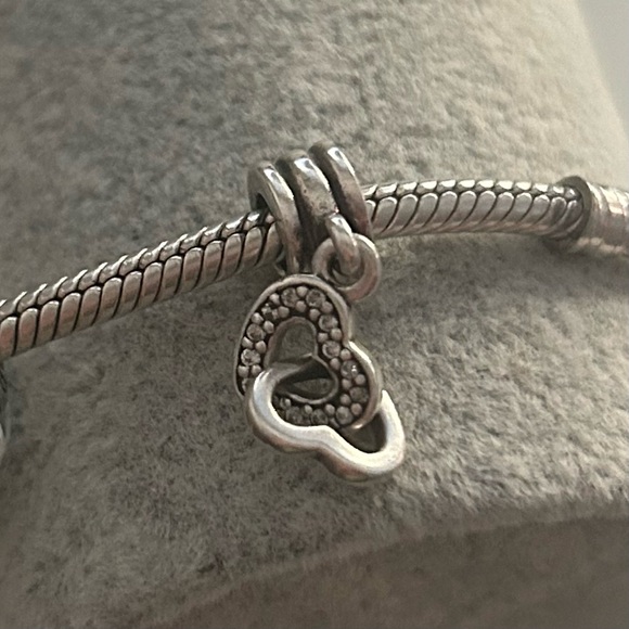 Pandora Interlocking Hearts Dangle Charm - Picture 5 of 5